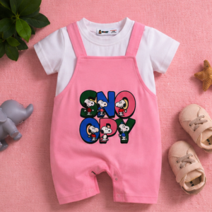 Snoopy Sunshine Dungaree Romper (Pink)