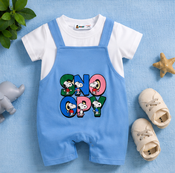 Snoopy Sunshine Dungaree Romper (Blue)