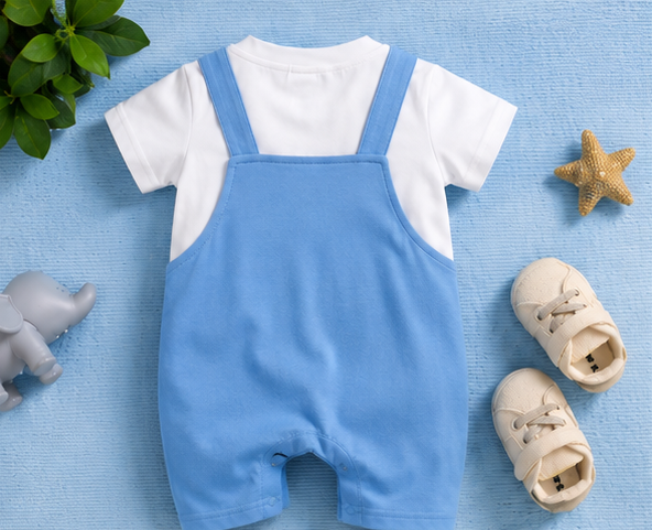 Snoopy Sunshine Dungaree Romper (Blue) - Image 3